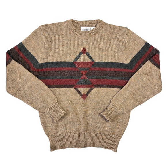 Gary Reed Other - Gary Reed Vintage Mens Southwestern Geometric Eclectic Knit Sweater Tan Medium